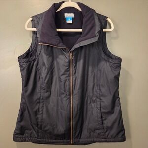 Columbia Women's Fleece Lined Full Zip Vest w Pockets, Size XL, Dark Gray